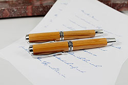 Set Füllfederhalter Kugelschreiber aus Holz Eibe, Taxus, 